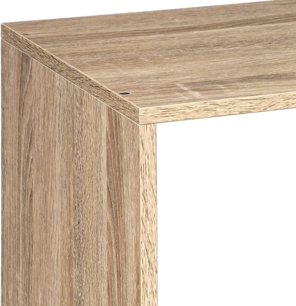 5Five Wandplank Mix Nature - Eikenhout - Zwevend Wandrek - Rechthoekig - 69 x 34 x 32 cm