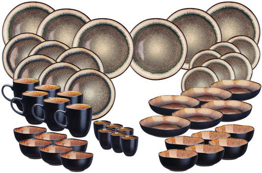 Volledige servies IRIS - 48 stuks - Wildbruin