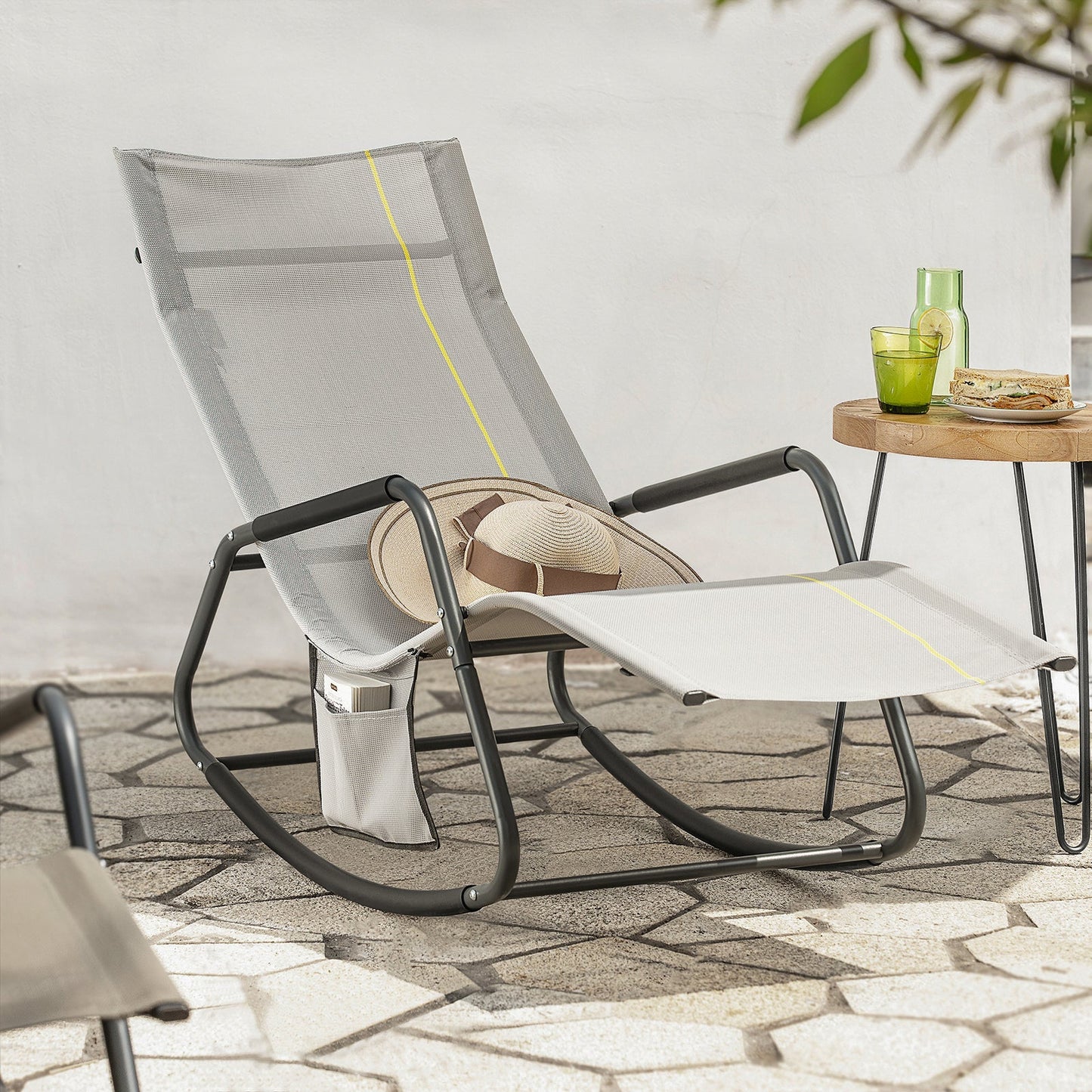 SoBuy Schommelstoel - met Zijtas - max 120kg - 145x84x57cm