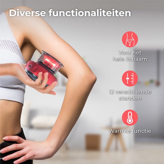 Nuvance - Elektrisch Cellulite Massage Apparaat - 12 Standen en Temperaturen - Volledig Lichaam - Cupping Cups Set Massage - Cellulite Cups - Hijama Cups - Anti Cellulitis