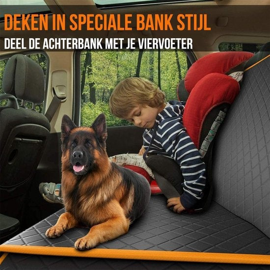 Strex Hondendeken Auto - Incl. Hondenriem En Opbergzak - Zwart - 137 x 147 CM