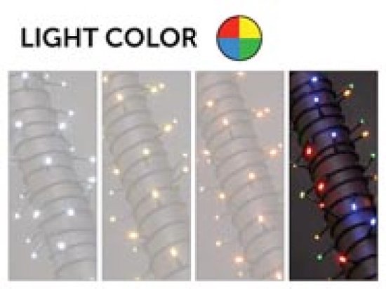 Stella LED, lichtslinger, 20 m, 300 leds, veelkleurig, groene kabel, voor binnen en buiten, 24 V
