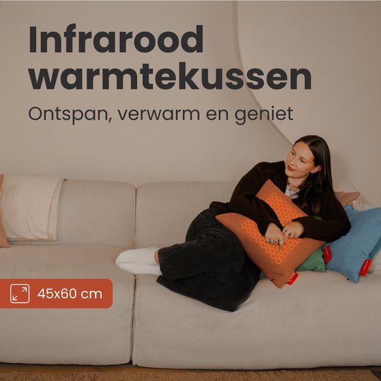 Auronic Infra rood warmte kussen Classic 45x60 cm - Sunset Oranje