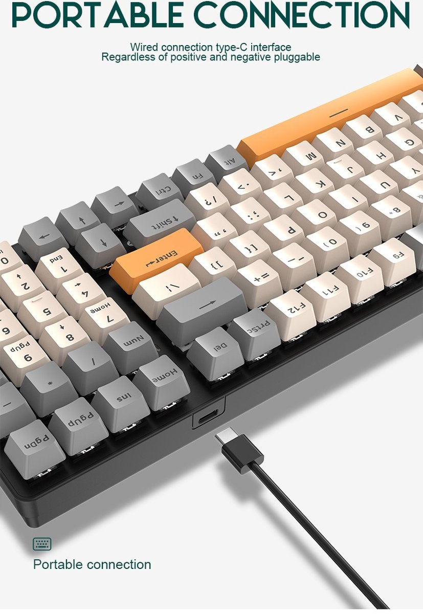 Fuegobird K3 Mechanisch Gaming Toetsenbord - 100keys - Rood Switch - QWERTY - Mechanical RGB Backlight Keyboard - Shimmer
