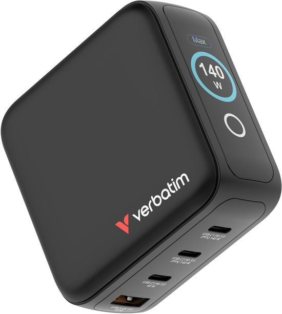 Verbatim Mini GaN Oplader 140W met display