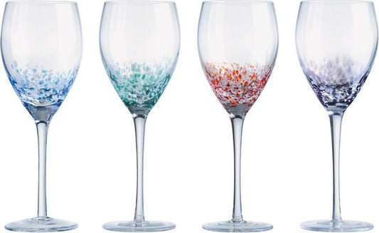 Anton Studio Designs London set van 4 wijnglazen met gekleurde spikkels 35 CL