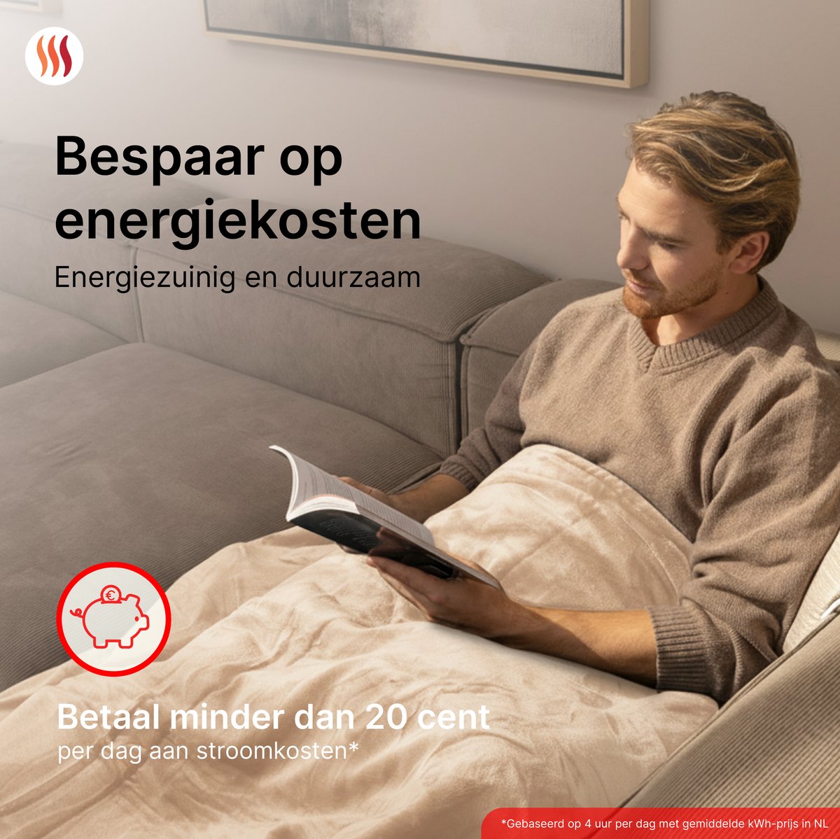 Seranova Elektrische Deken - 160x120 cm - 1 Persoons Warmtedeken - Dubbelzijdig Fleece - Knuffeldeken - Beige