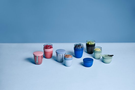 Mepal - Ellipse fruit & veggie pot - 600 ml - Incl. vorkje - Nordic blue