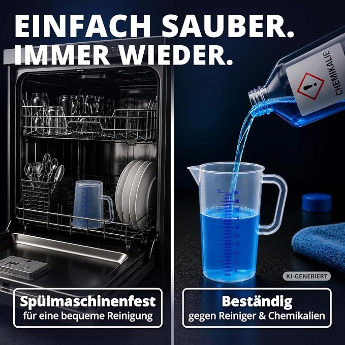 LICARGO Maatbeker 100 ml - 2 ml Schaalverdeling - BPA-vrij - Vaatwasserbestendig