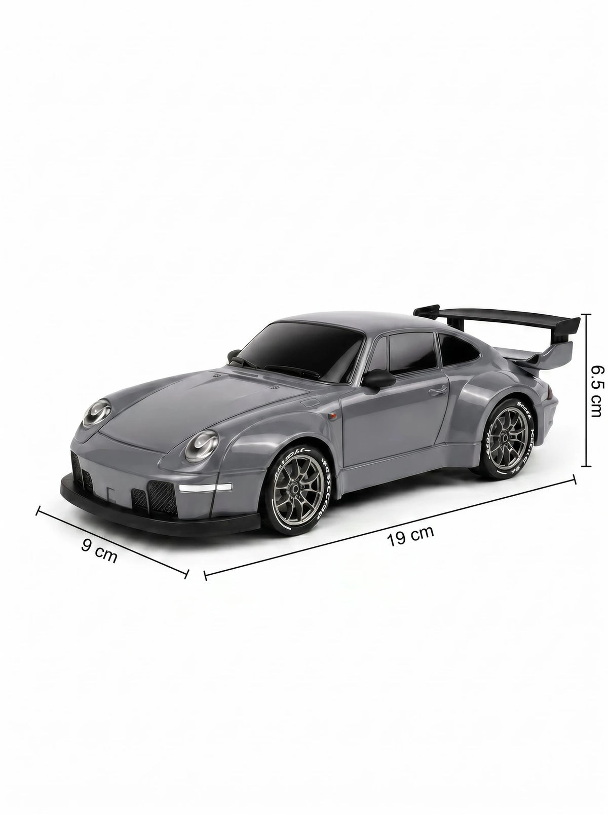S814 RC-driftauto 1:24 - 4WD met Gyrostabilisator - LED-verlichting & Twee Bandensets - Grijs