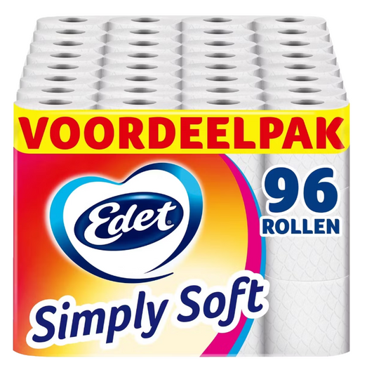 Edet Simply Soft Toiletpapier - 96 Rollen Voordeelpak - Zacht & Sterk