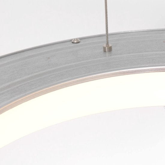 Hanglamp Ringlede 2695ZI Zilver rond 48cm, hoogte verstelbaar, gemaakt van kunststof en staal, Steinhauer modern design voor binnengebruik