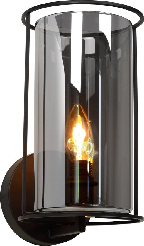 Lucide DOUNIA Wandlamp - Ø 15 cm - E27 - Zwart