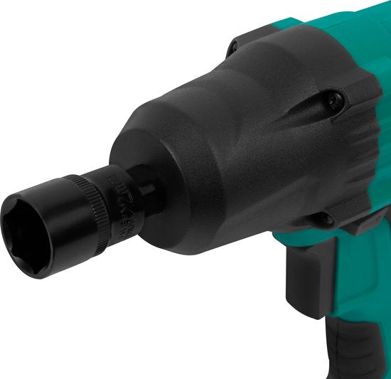 VONROC Slagmoersleutel 450W - 350Nm - 1/2” opname - Incl. 4 moerdoppen - 3m kabel - Soft Grip – geschikt voor banden verwisselen