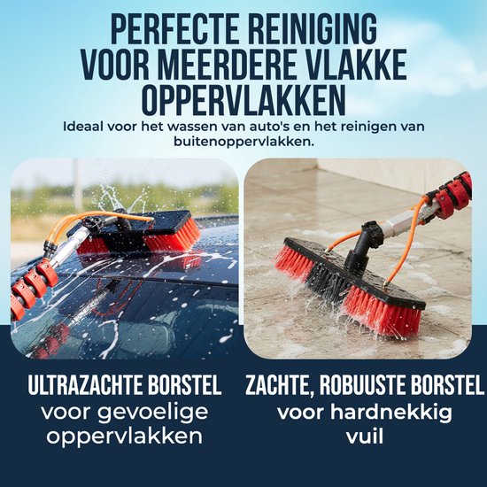 Aqualita® Telescopische Wasborstel 9M - Telescoopsteel Ramenwassen - Ramenwasser Telescopisch - Raamwisser met Telescoopsteel - Schrobber - Autowassen - Zonnepanelen Reiniger - Boeiboorden - Overkapping - Serre - Glazenwasserset - Zeepdispenser