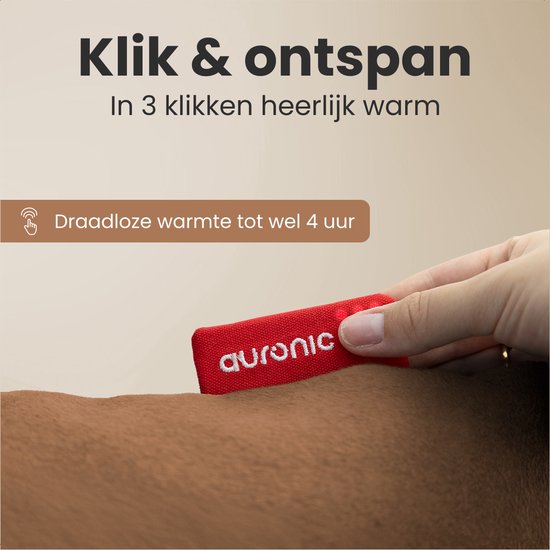 Auronic Warmtekussen - Classic - 45x60 - Draadloos - Oplaadbaar - Elektrisch kussen - Infrarood - Poederroze