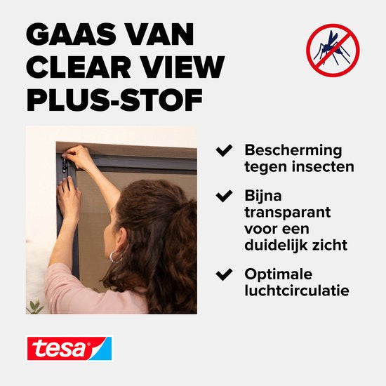 tesa INSECT STOP Aluminium For Doors Frame Fly Screen - hor met aluminium frame, helder zicht, antraciet - 100 x 220 cm