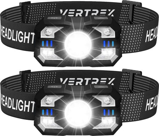 Vertrex Hoofdlamp LED Oplaadbaar - Hoofdlampje - Hoofdlampen - Koplamp - hoofdzaklamp - Wit & Rood Licht