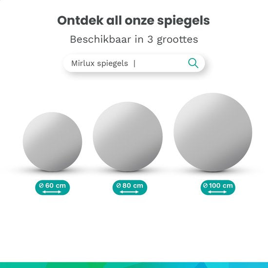 Mirlux Badkamerspiegel met LED Verlichting & Verwarming – Wandspiegel Rond – Anti Condens Douchespiegel - 80CM