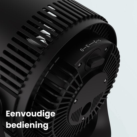 Auronic Tafelventilator - 3 Snelheden - Mini Ventilator - Vloerventilator - Muurmontage mogelijk - 41db - 90° Oscillatie - 7 Meter Luchtstroom - Zwart