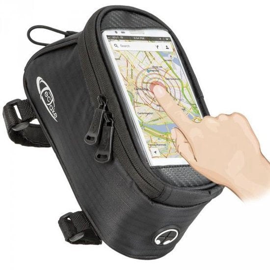 TecTake - Frametas fietstas voor o.a. smartphone e.d. zwart M 401614