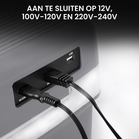 Outbee Koelbox - Koelbox elektrisch 12v 230 volt - Koelbox auto - 21L - Geschikt voor 1,5 liter flessen - Grijs