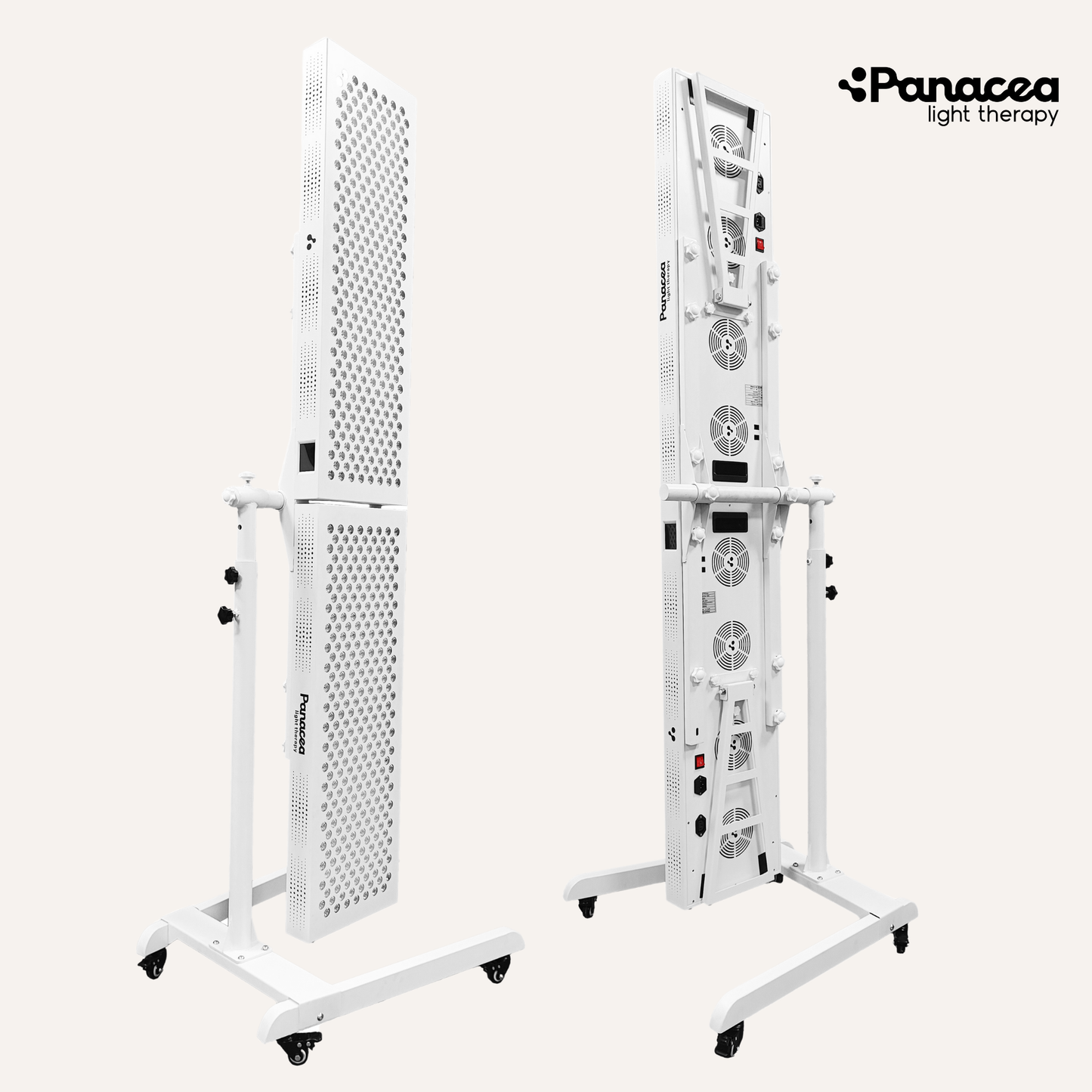 Panacea Light Therapy Verrijdbare Panel Stand – Verstelbare Hoogte tot 160 cm – Max. 20 kg – Metaal – Wit