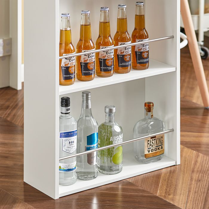 SoBuy Bartafel Wit - 112 x 57 x 106 cm - Met 3 Opbergplanken