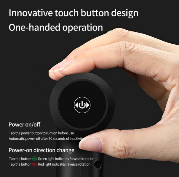 Ochama x J.ZAO Elektrische Schroevendraaier - 3,6 V - 5 Nm - 2000 mAh - LED-ringverlichting - 20 Bits - USB-C