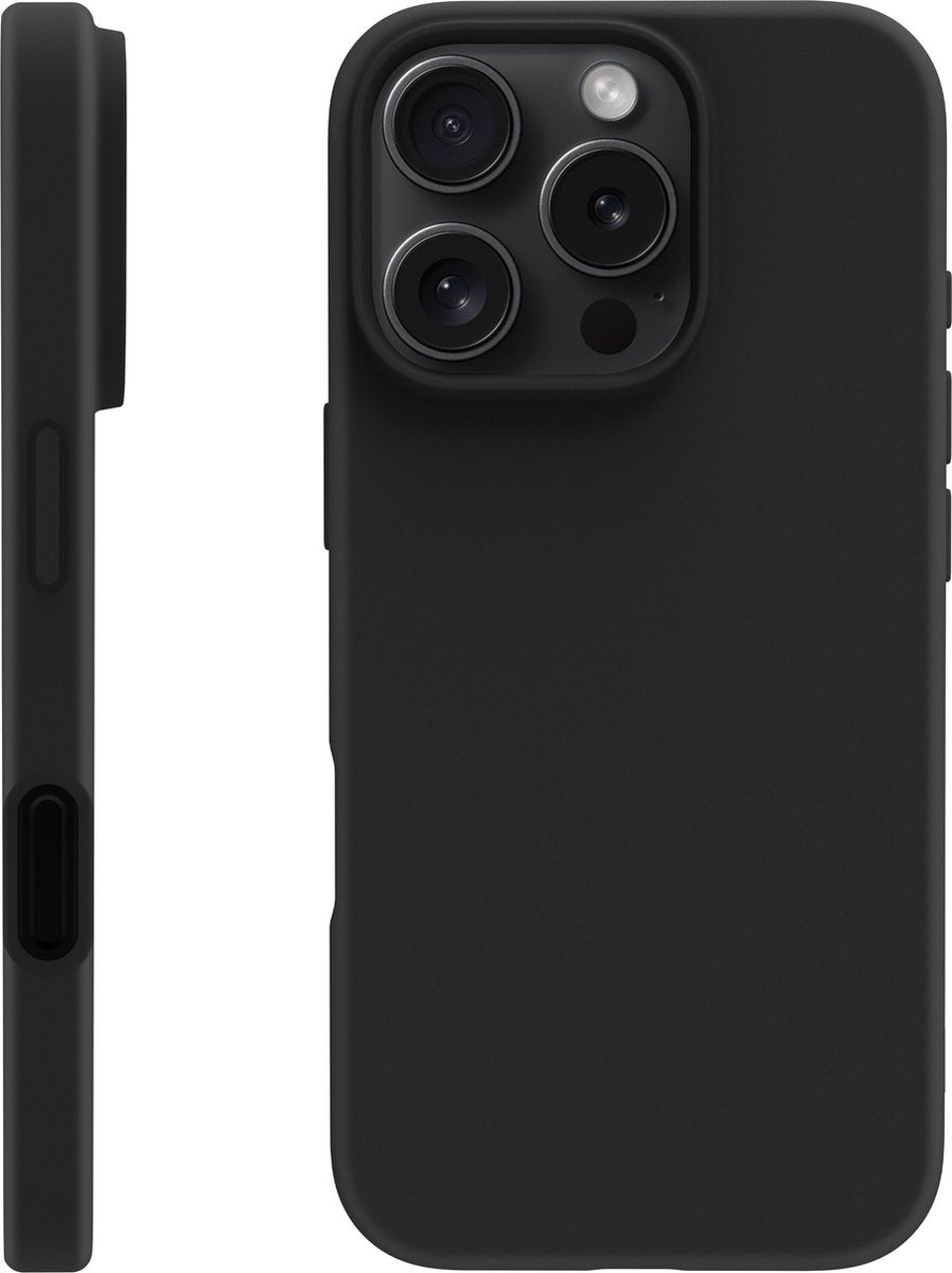 BeHello - iPhone 16 Pro Hoesje Soft Touch - MagSafe - Magnetische Ring - Zwart