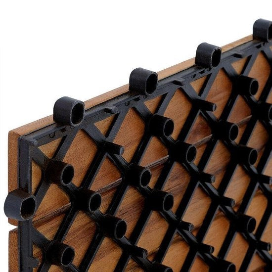 Terrastegels, acaciahout, set van 11, 30 x 30, tuintegels, balkontegels