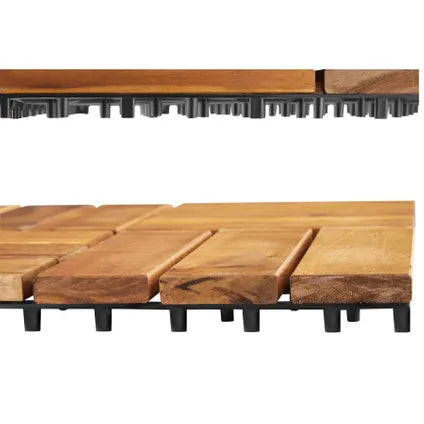 tectake Tabula Tuintegels – 40-delige Set – Acaciahout – Kliksysteem – 31 x 31 cm