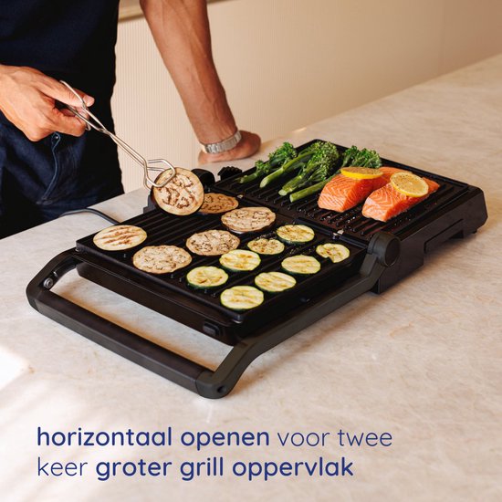 Safecourt Kitchen 3-in-1 Contactgrill en Tosti-apparaat – Verstelbare Hoogte – 2000W – Zwart