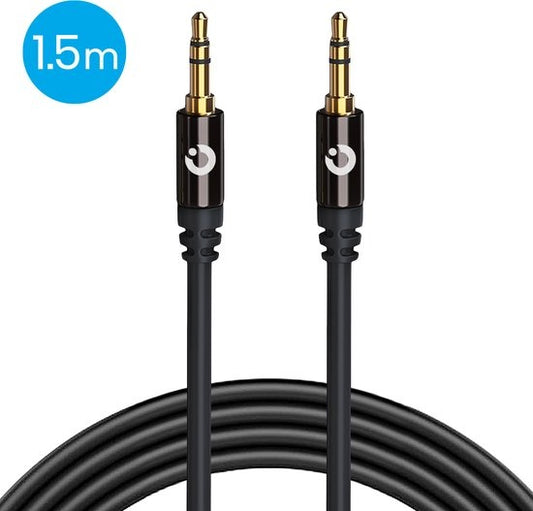 Auronic AUX Kabel - Audiokabel 1,5M - 3.5 mm - Male to Male - Zwart