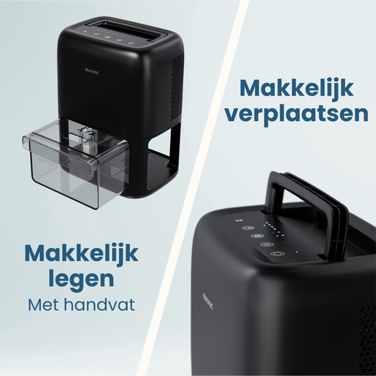 Auronic Luchtontvochtiger Mini - Geschikt voor Woonkamer, Kantoor, Slaapkamer, Babykamer en Meer - Stil - Zwart