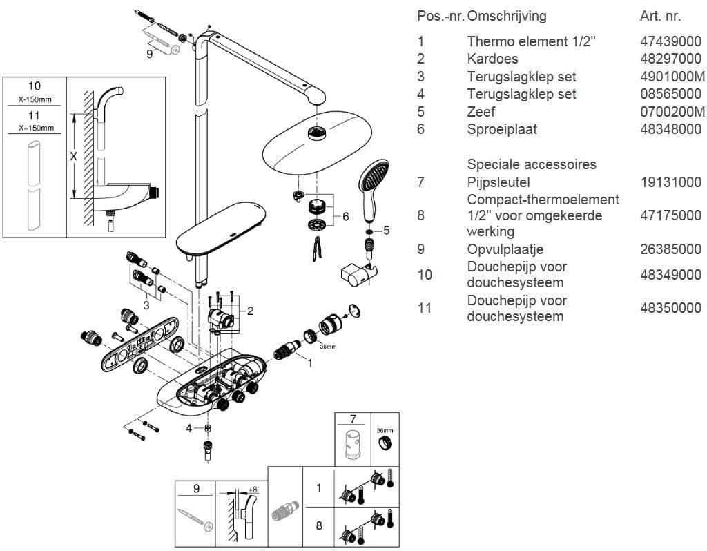 Grohe Rainshower System SmartControl Duo - Regendouche 360 mm - Chroom