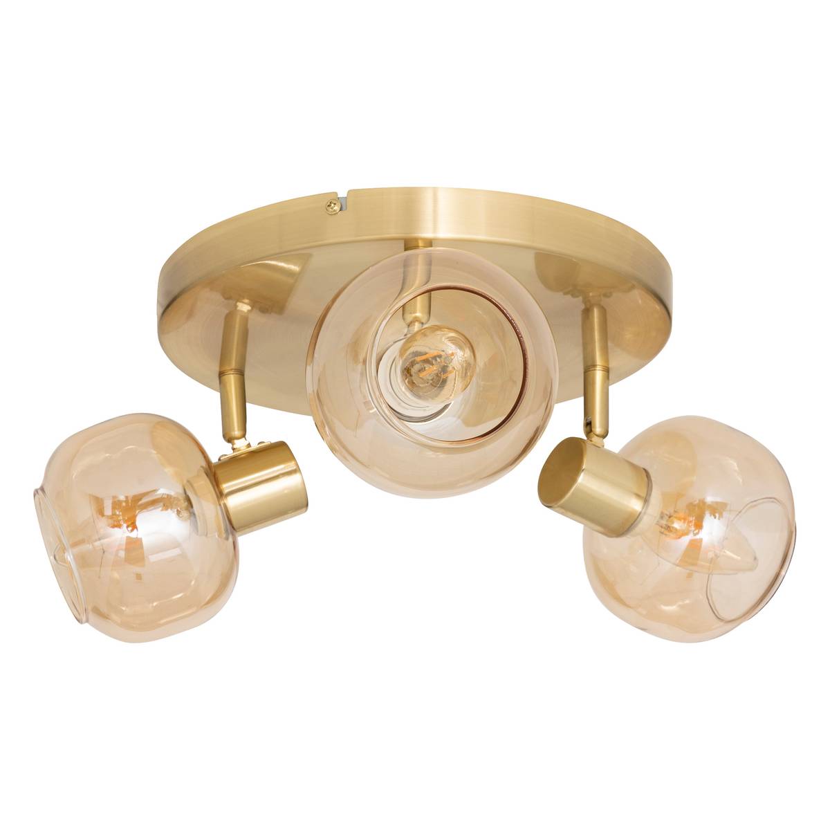 Atmosphera Pilia plafondlamp 3 spots - amber glas - 25 cm