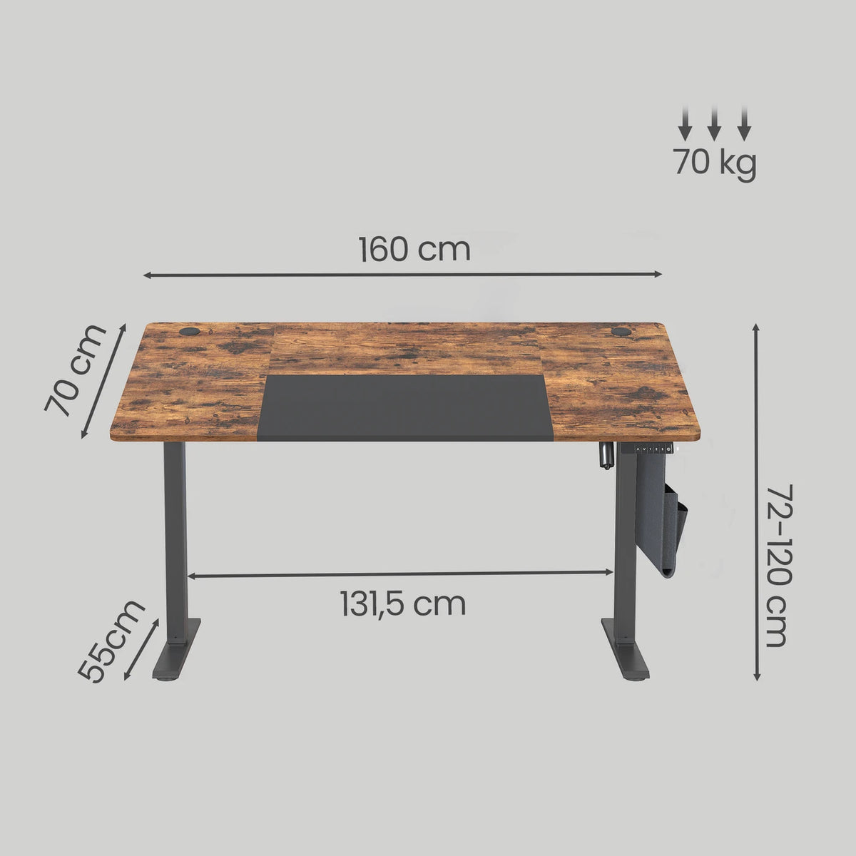 Joyfurnos Ergonomische Mesh Bureaustoel 70x71x114-124cm Zwart