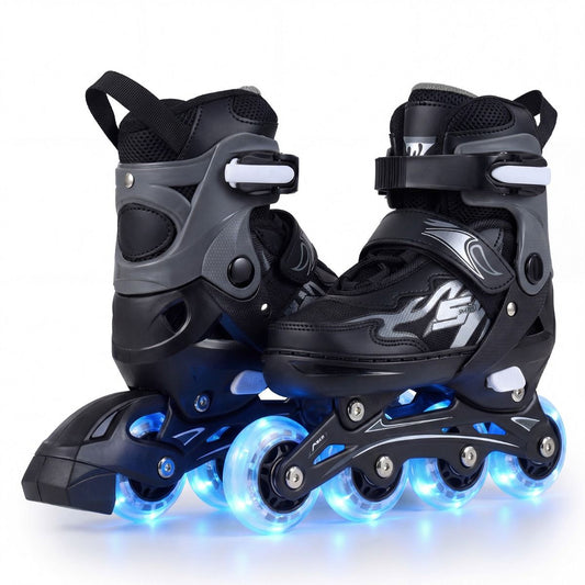 Coast Kinder Inlineskates - 4-voudig verstelbaar - LED wielen - grijs