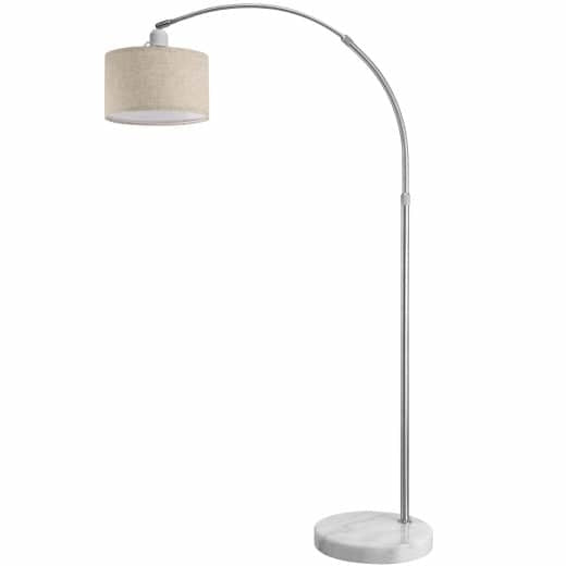 Booglamp met marmeren voet 88,6x30,0x 150,0-175,0cm Linnen