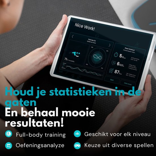 GoBalance Sport - Balance Board - Elektrisch Balansbord - Balanstrainer voor Evenwichtstraining - Wiebelkussen Inclusief Spellen - Balanskussen - Inclusief App