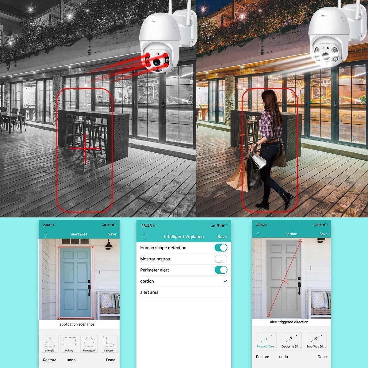 Fuegobird Full HD 1080P Wifi Smart Bewakingscamera's - PTZ IP Camera - IP66 Waterdichtheid - Binnen en Buitengebruik - Ondersteuning 2.4G/5G WIFI - ONVIF - Wit