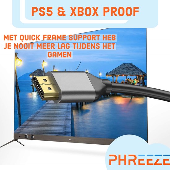 HDMI naar HDMI 8K@60hz - Nylon - Modern Grijs - 3M