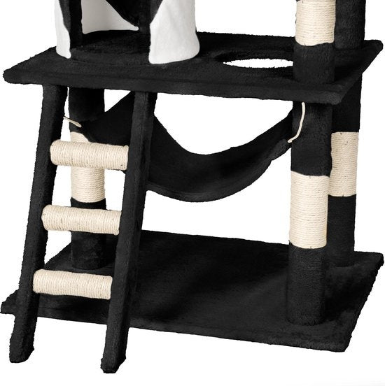 TecTake Stokely krabpaal - 141 cm - Zwart/Wit