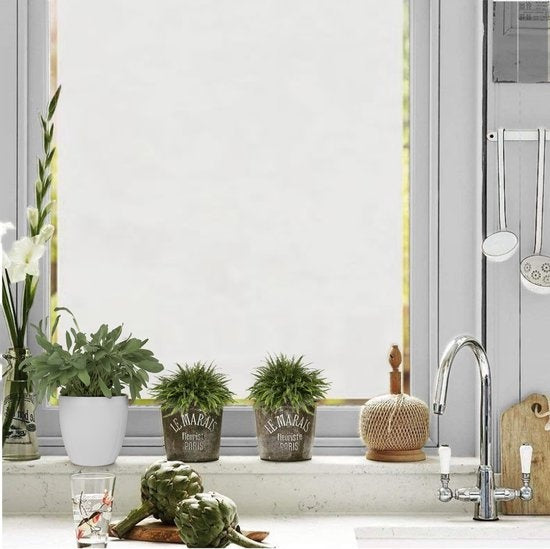 Homewell Raamfolie HR++ 70x300cm - Zonwerend & Isolerend - Anti inkijk - Statisch - Melkglas - Inclusief Rakel