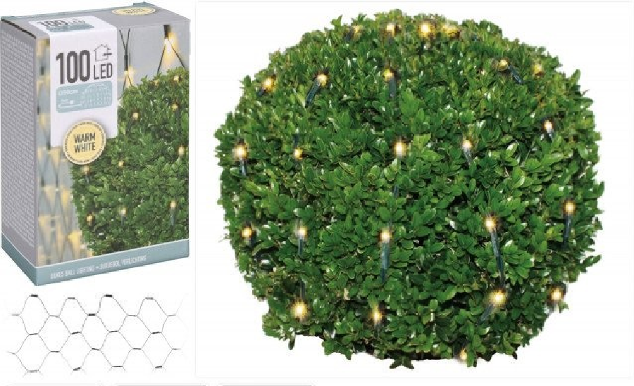 DecorativeLIghting Buxus Netverlichting - 100 LED's - warm wit