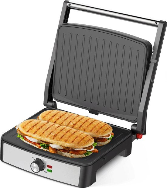 Kitchenwell Contactgrill - Grill apparaat - Tosti apparaat - Anti-aanbaklaag - 3-in-1 -180 °C grill