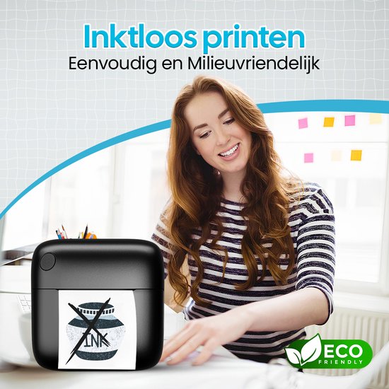 Gatson Mini Printer - Inclusief 14 Rollen Papier (Sticker, Normaal & Kleur) + 5 pennen - Mini Printer voor Mobiel - Pocket Printer - Mobiele Fotoprinter
