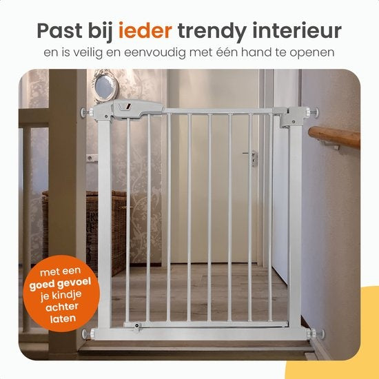 Goliving Traphekje Zonder Boren - Klembevestiging - Klemmodel - Uitbreidbaar - Metaal - 78 t/m 93 cm - Wit
