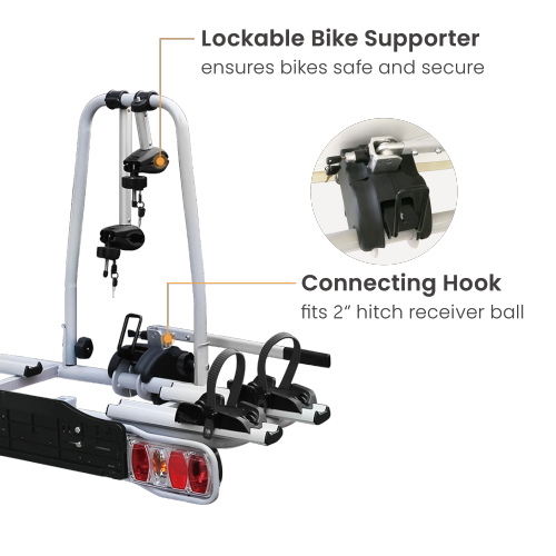 Lumi - Afsluitbare auto-fietsendrager - Max.60 kg - Zwart